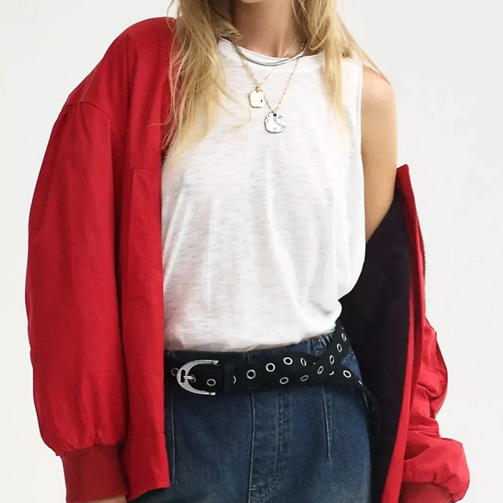NWOT Free People Avril Grommet Cotton Hip Belt